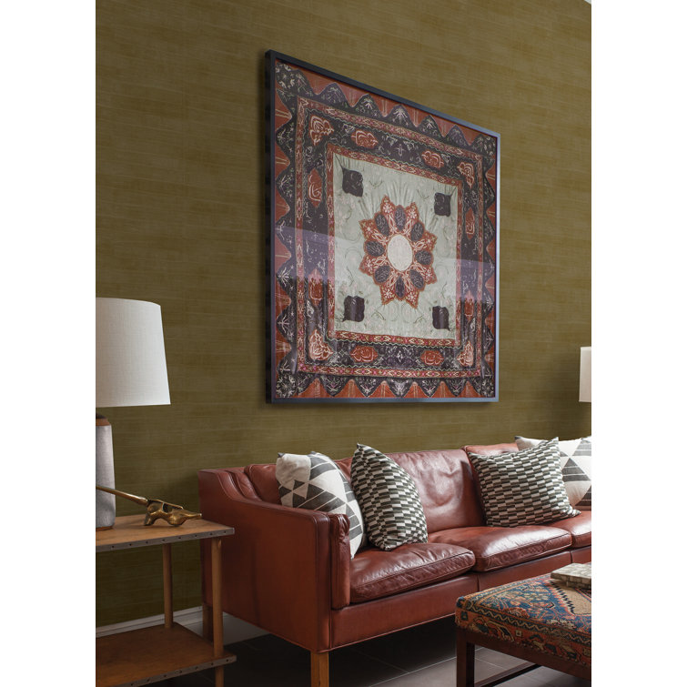 Dermot Brass Horizontal Stripe Leather Wallpaper