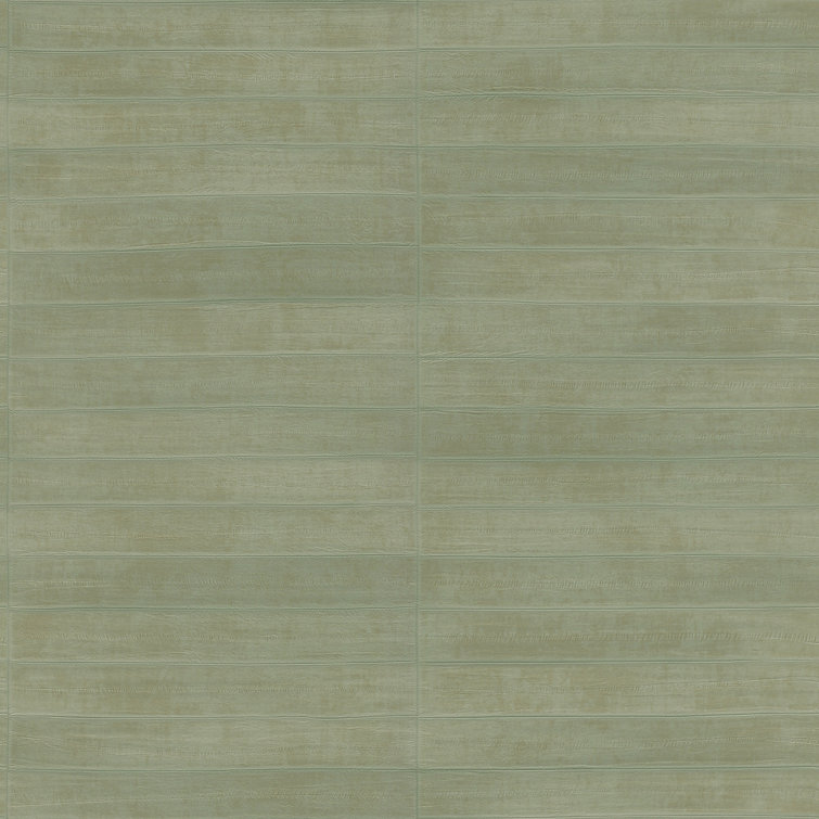 Light Green Leather Textured Non-Woven Wallpaper