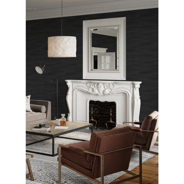 Dermot Black 3D Striped Vinyl Wallpaper Roll