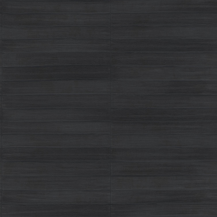 Dermot Black 3D Striped Vinyl Wallpaper Roll