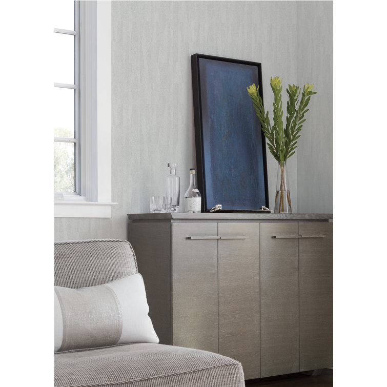 Sutton Silver Textured Geometric Non-Woven Wallpaper