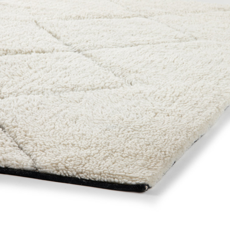 Handmade Off-White Wool and Cotton Tufted Area Rug 8' x 10'