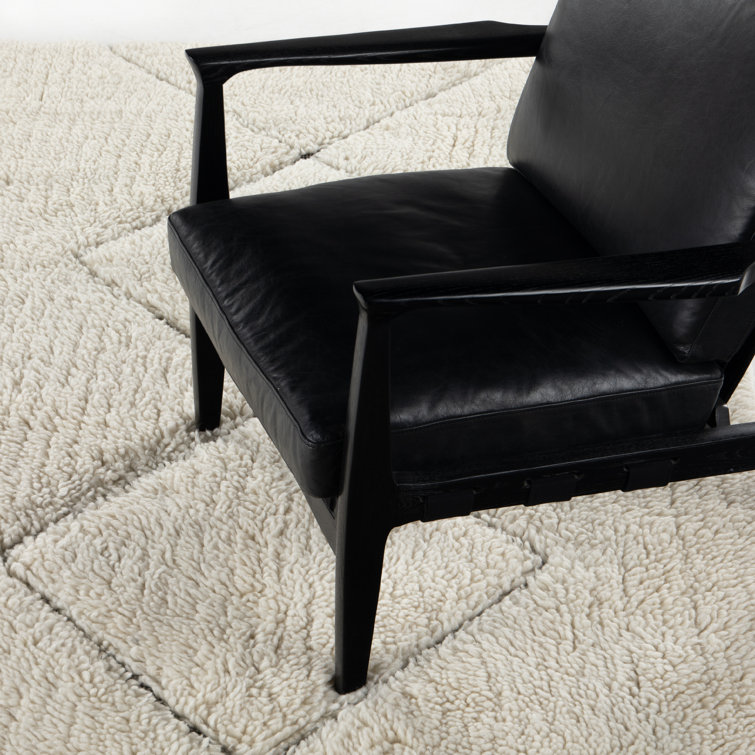 Handmade Off-White Wool and Cotton Tufted Area Rug 8' x 10'