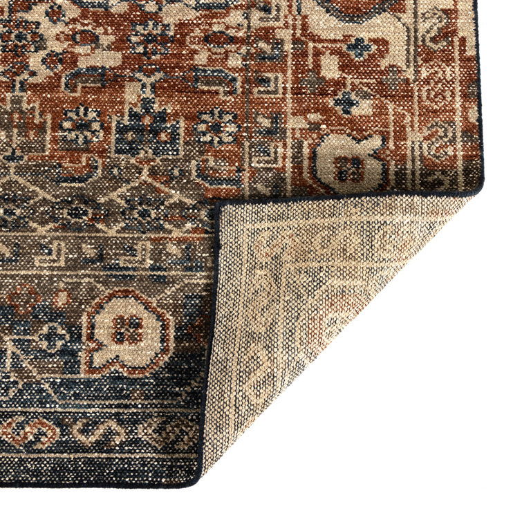 Arwen Traditional Hand-Knotted Wool Area Rug, 8' x 10', Earth Tones
