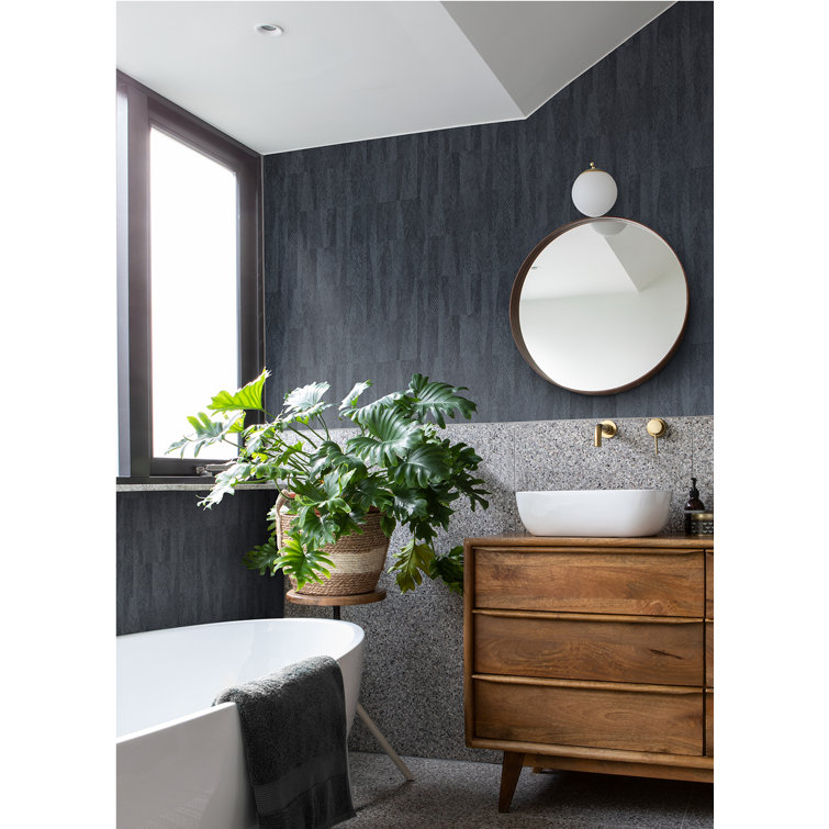 Charcoal Grey 3D Geometric Non-Woven Wallpaper Roll