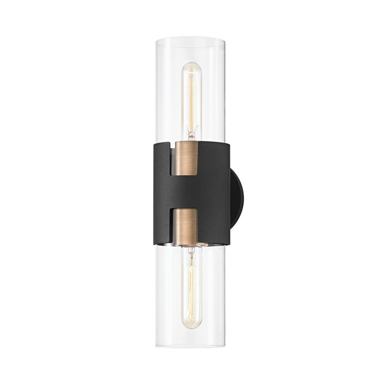 Amado Patina Brass and Black 2-Light Wall Sconce