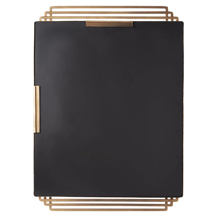Gold Leaf Rectangular Metal Framed Bathroom Vanity Mirror