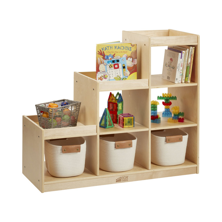 Natural Birch Wood 6-Cube Kids Storage Cabinet