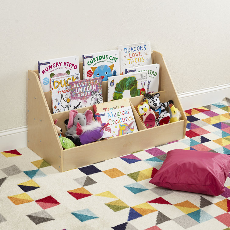 Natural Birch 5-Compartment Kids Book Display Shelf