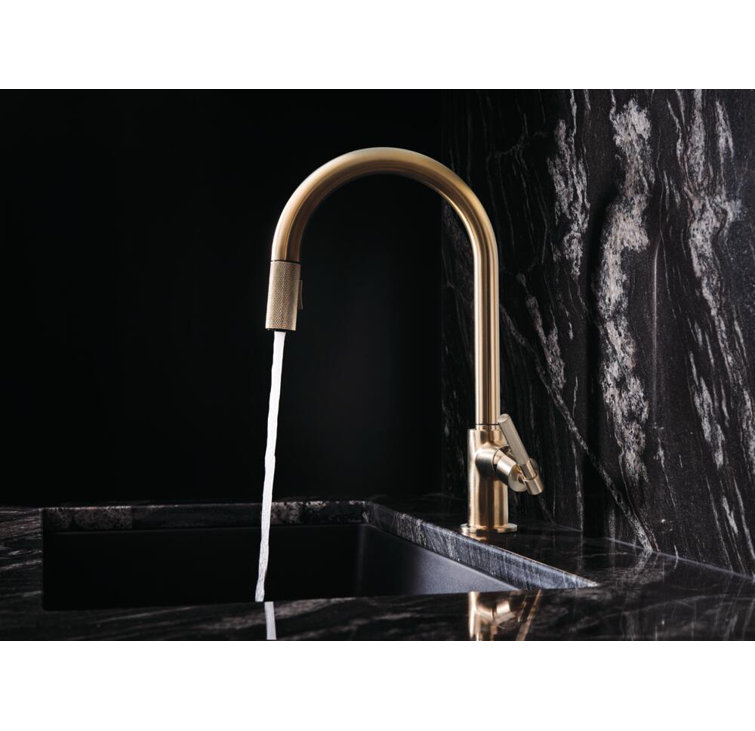 Modern 16" Stainless Steel Kitchen Faucet with Pull-out Spray