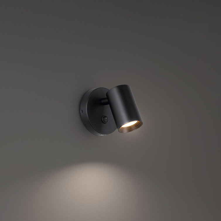 Black Glass LED Drum Wall Sconce