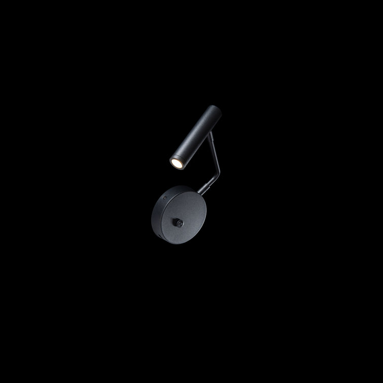 Black Acrylic Cylinder Swing Arm Wall Sconce