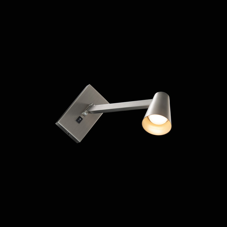 Grisham Brushed Nickel LED Swing Arm Wall Sconce with Clear Glass