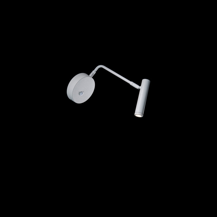 Sprig 8" White LED Swing Arm Wall Sconce with Dimmable Spotlight