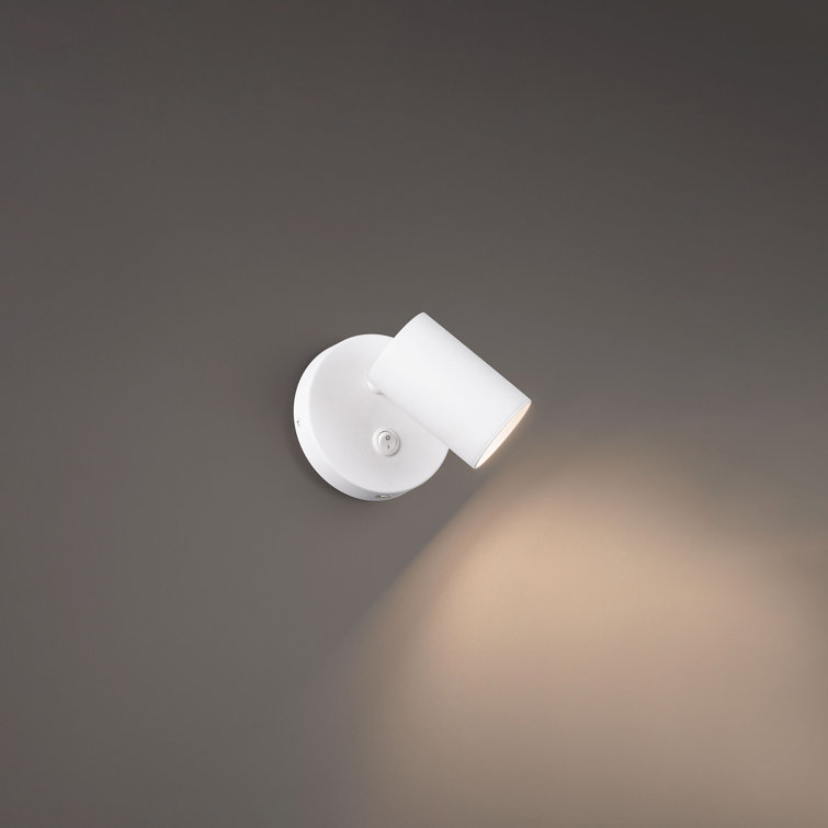 Kepler 5" White Glass Dimmable LED Swing Arm Wall Sconce