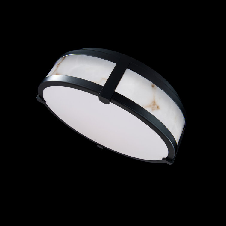 Constantine 14" Black Aluminum LED Flush Mount with Acrylic Diffuser