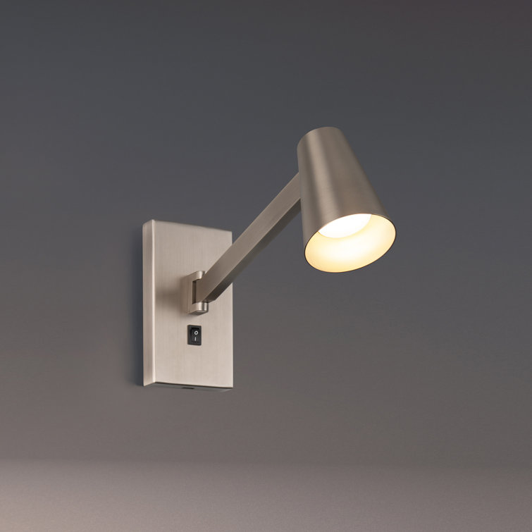 Grisham Brushed Nickel LED Swing Arm Wall Sconce with Clear Glass