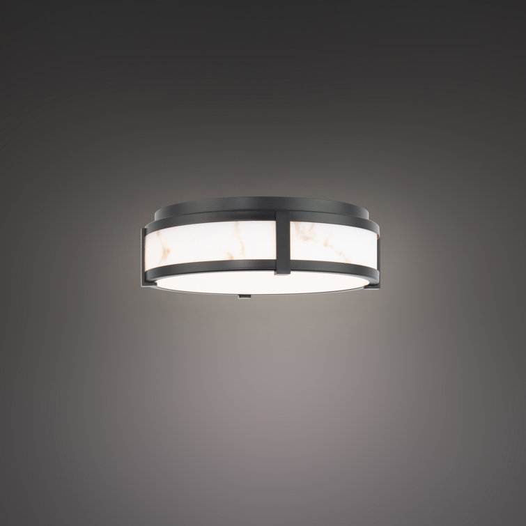 Constantine 14" Black Aluminum LED Flush Mount with Acrylic Diffuser