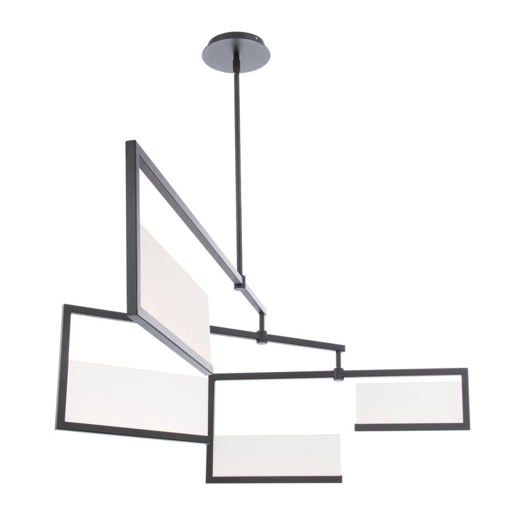 Black Acrylic 4-Light LED Kitchen Island Pendant