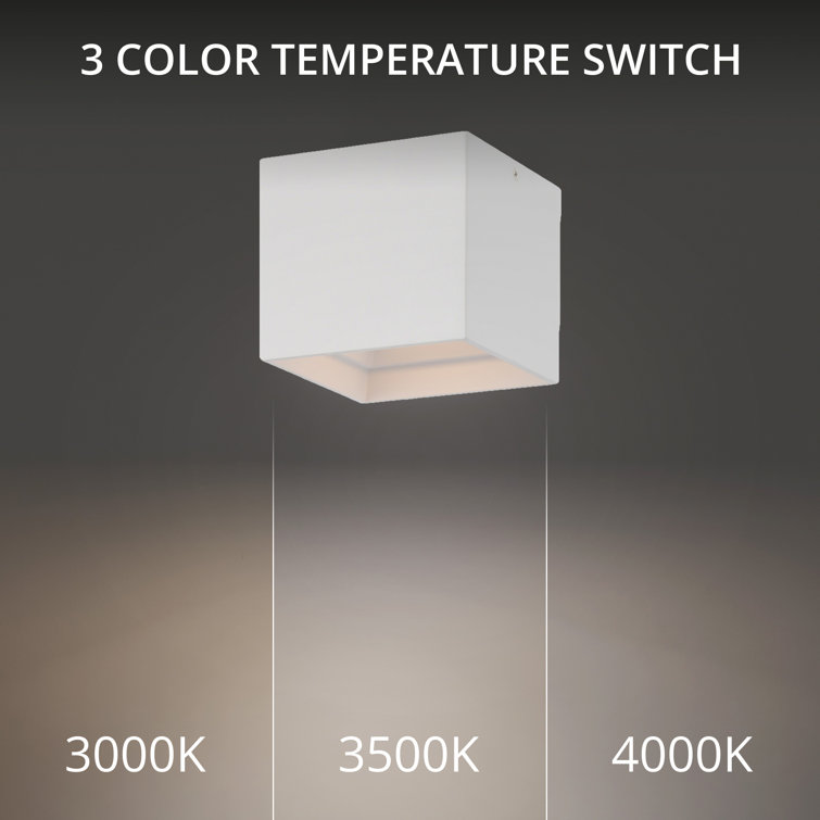 Downtown Sleek White Aluminum LED Flush Mount for Indoors & Outdoors