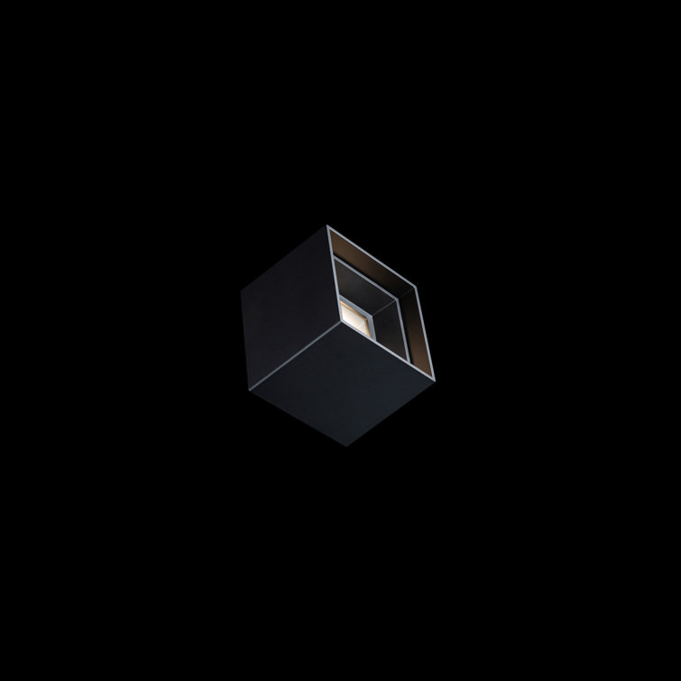 Downtown Sleek Black Aluminum LED Flush Mount Indoor/Outdoor