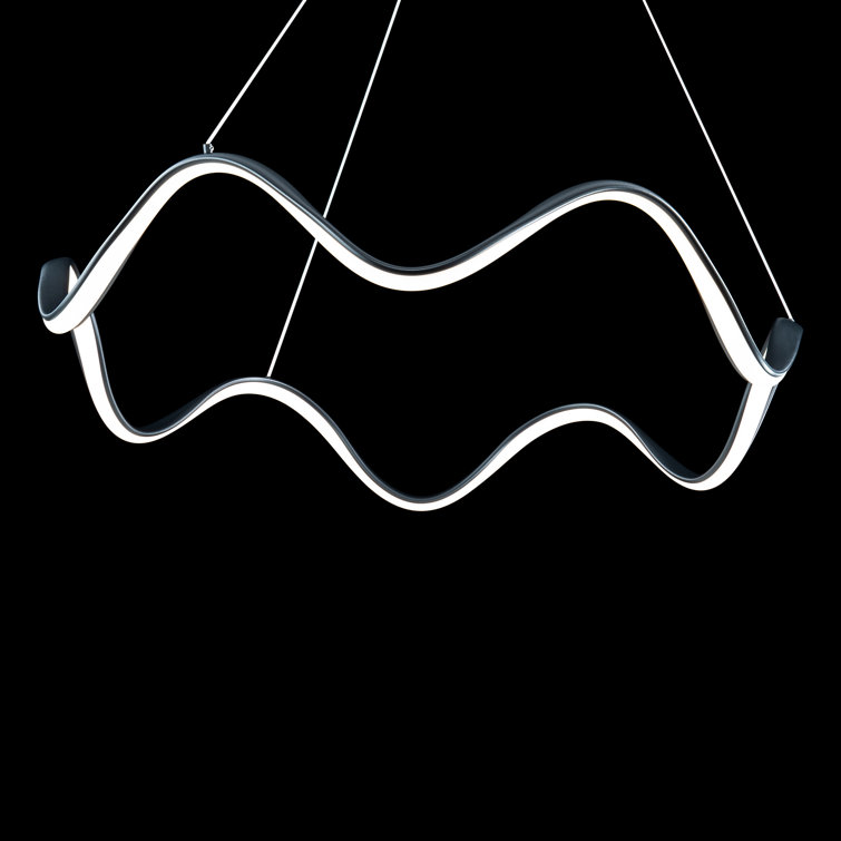 Morae Brushed Nickel 30" LED Pendant with White Opaque Shade