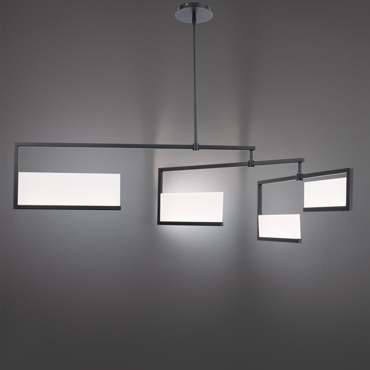 Black Acrylic 4-Light LED Kitchen Island Pendant