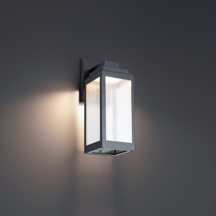 Black Aluminum LED Wall Sconce with Clear Glass Shade