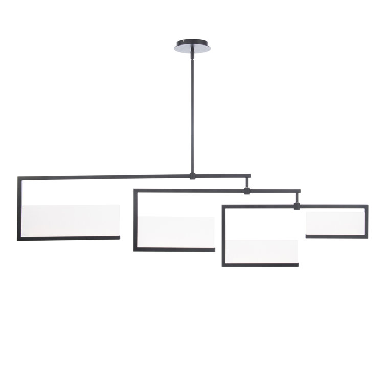 Black Acrylic 4-Light LED Kitchen Island Pendant
