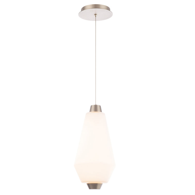 Amelia Brushed Nickel Glass LED Mini Pendant Light