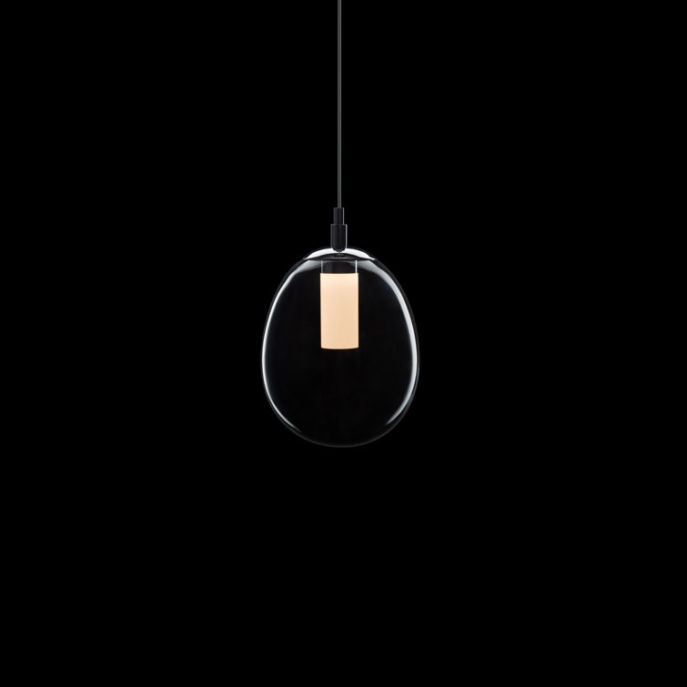 Bolla Chrome Mini Globe LED Pendant with White Opaque Glass