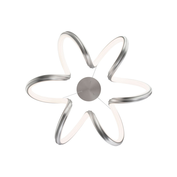 Mamba Brushed Nickel LED Pendant with White Opaque Shade