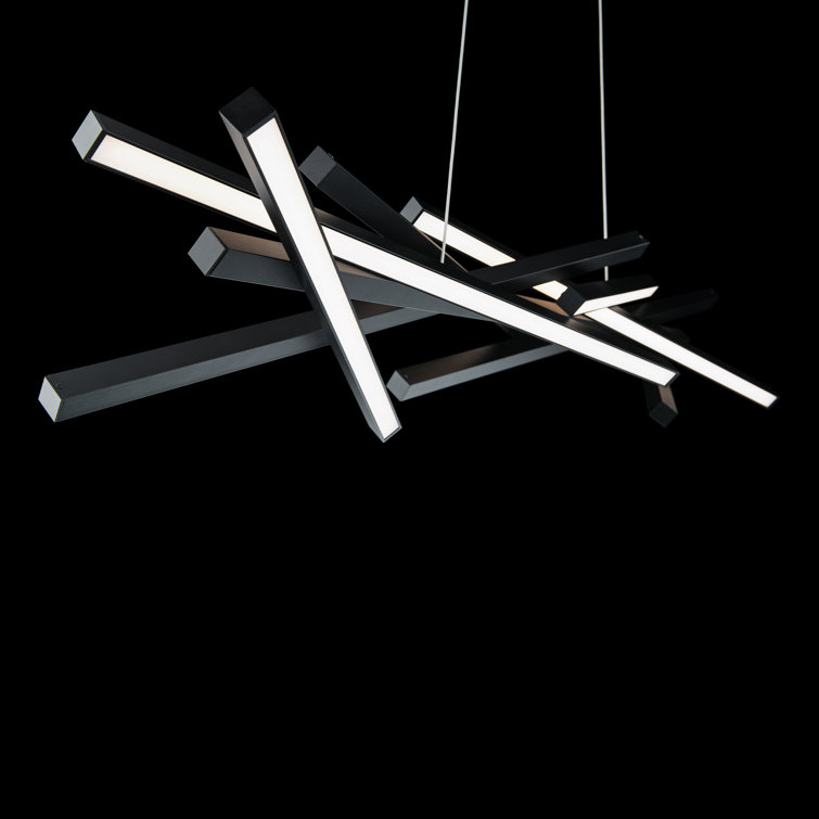 Black Aluminum 55" Indoor/Outdoor LED Linear Pendant