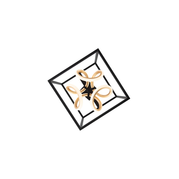 Sinclair Black and Gold Leaf Mini LED Pendant with White Shade