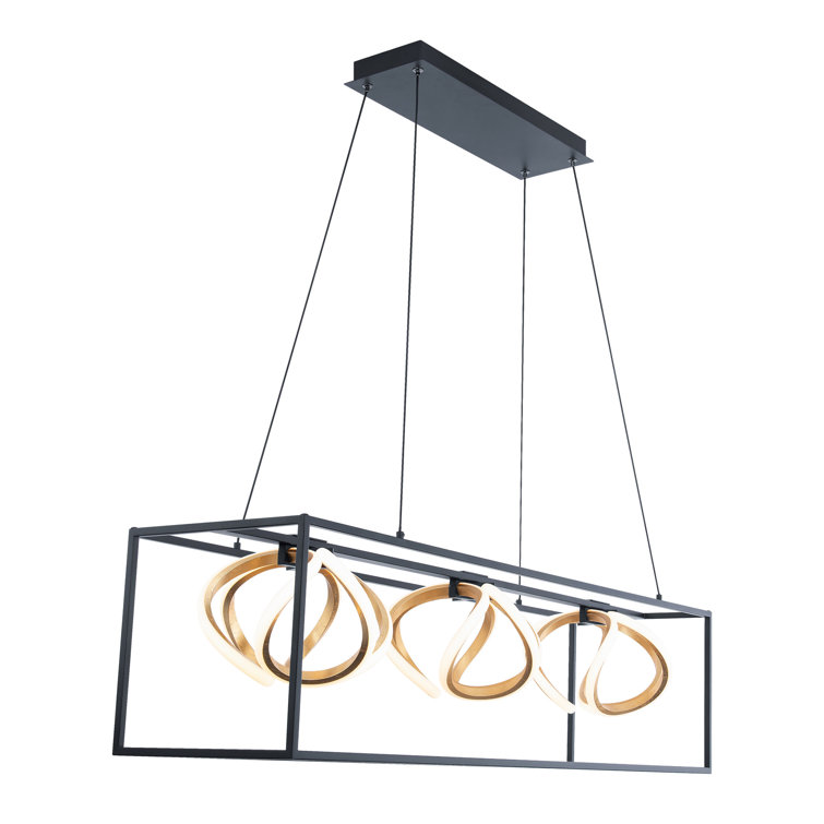 Sinclair Black and Gold LED Linear Pendant Light