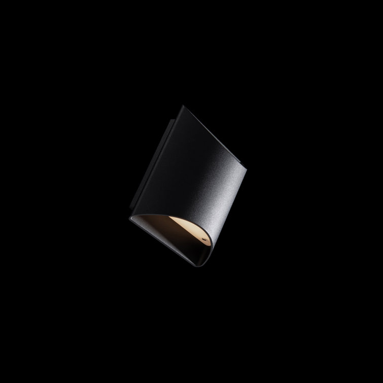 Black Dimmable LED Wall Sconce with Upward and Downward Illumination