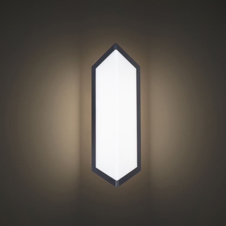 Matte Black Aluminum LED Outdoor Wall Sconce with Acrylic Diffuser
