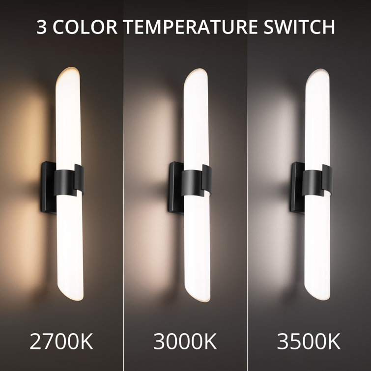Black Polycarbonate Outdoor Dimmable Cylinder Wall Light
