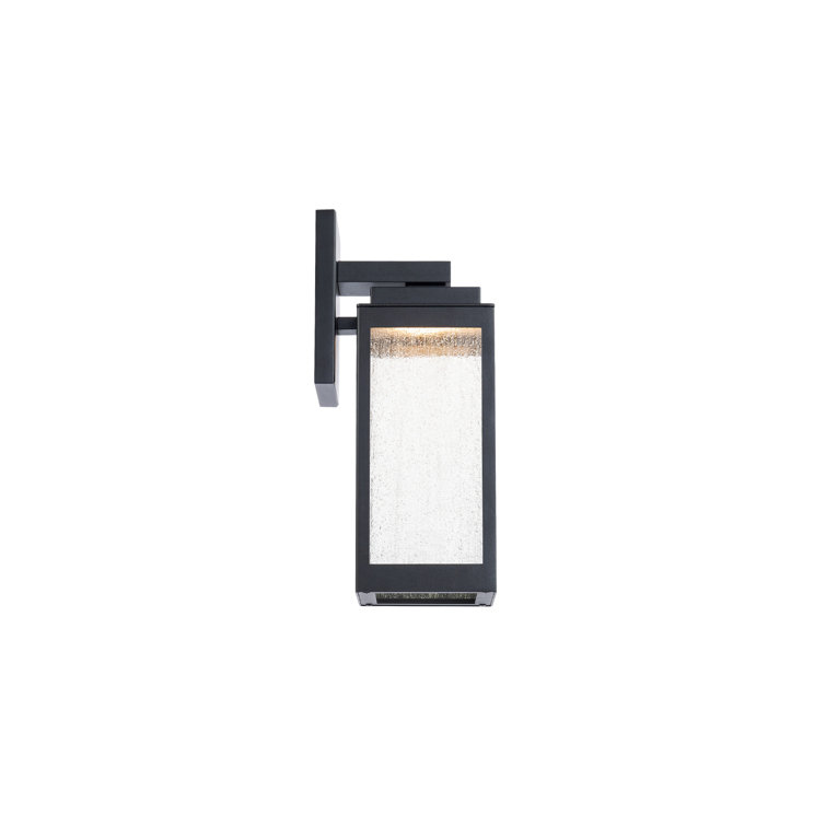 Black Aluminum LED Wall Sconce with Clear Glass Shade