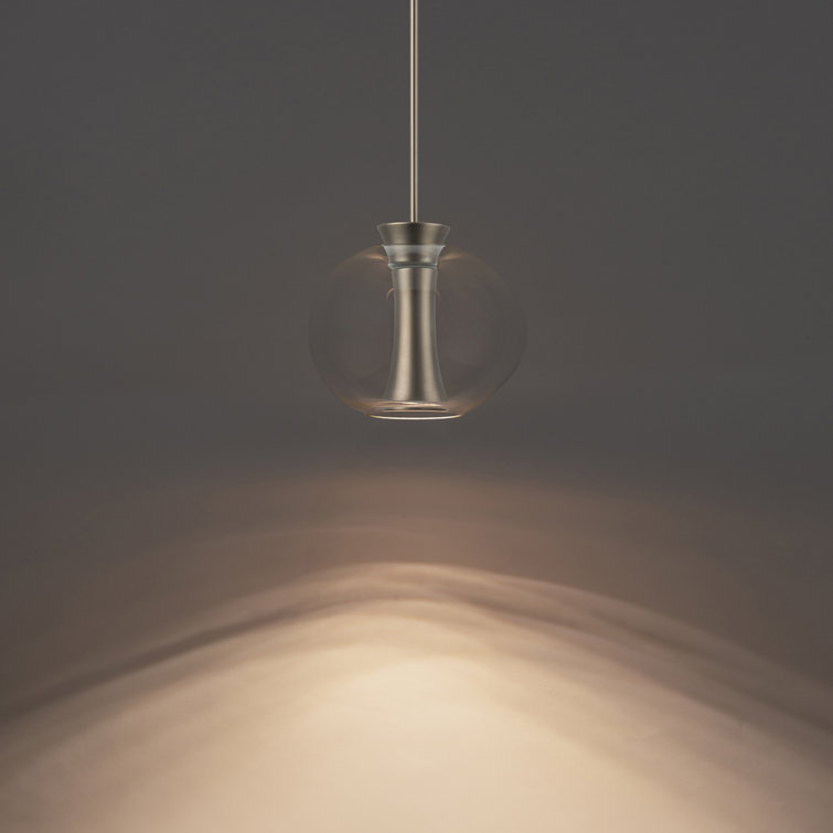 Brushed Nickel Mini Globe LED Pendant Light