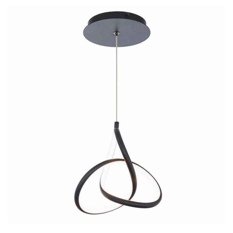 Vornado Black Mini LED Modern Indoor/Outdoor Pendant with Opaque White Shade
