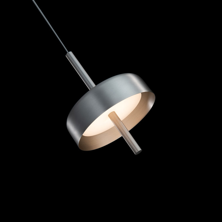 Pierce Brushed Nickel Mini LED Pendant with White Opaque Acrylic Shade