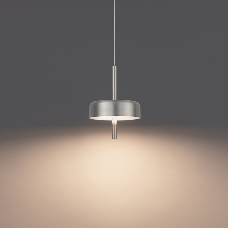 Pierce Brushed Nickel Mini LED Pendant with White Opaque Acrylic Shade