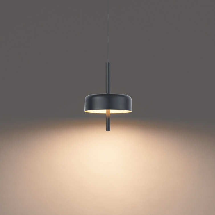 Pierce Black/Gold Mini LED Pendant with White Opaque Acrylic Shade