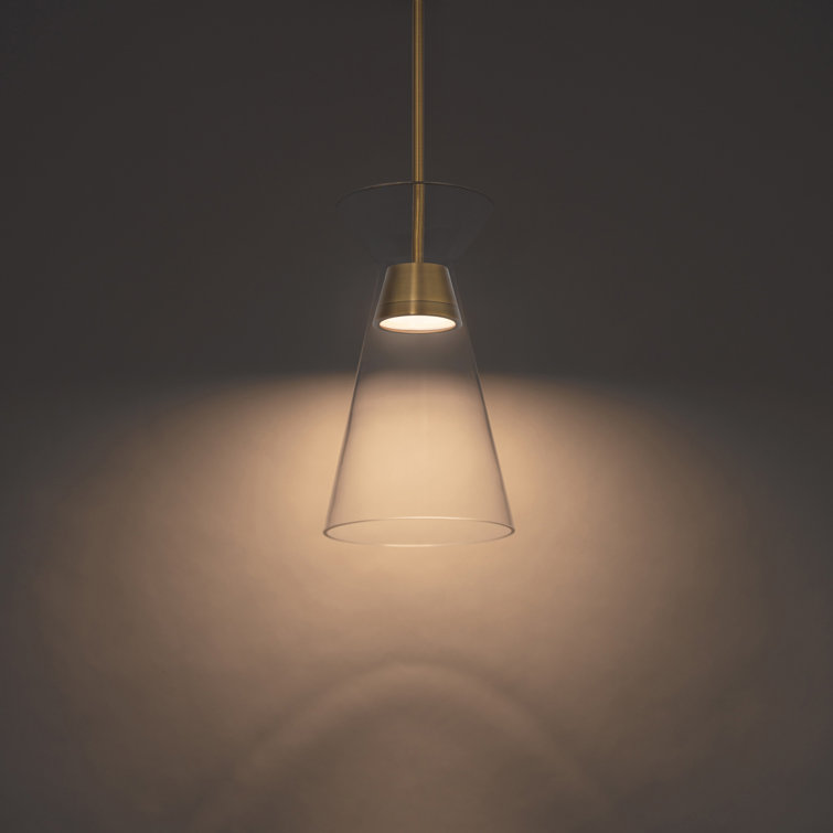 Chandra 14" Aged Brass LED Mini Pendant Light