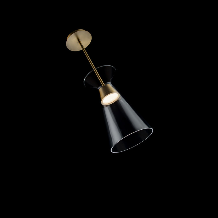 Chandra 14" Aged Brass LED Mini Pendant Light