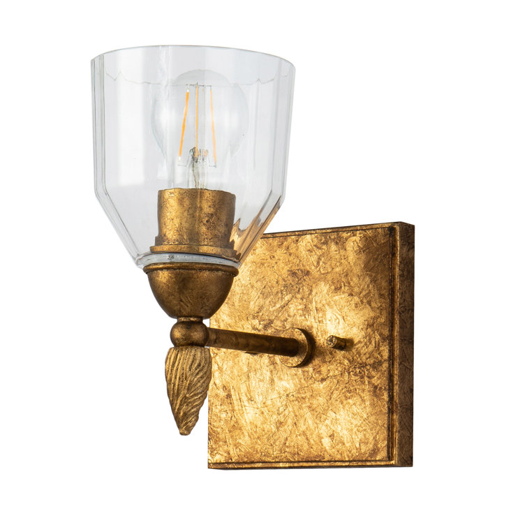 Whimsical Orb Gold 1-Light Wall Sconce with Clear Glass