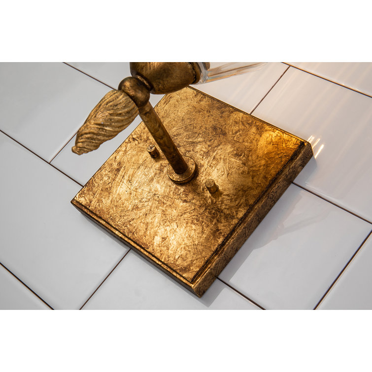 Whimsical Orb Gold 1-Light Wall Sconce with Clear Glass