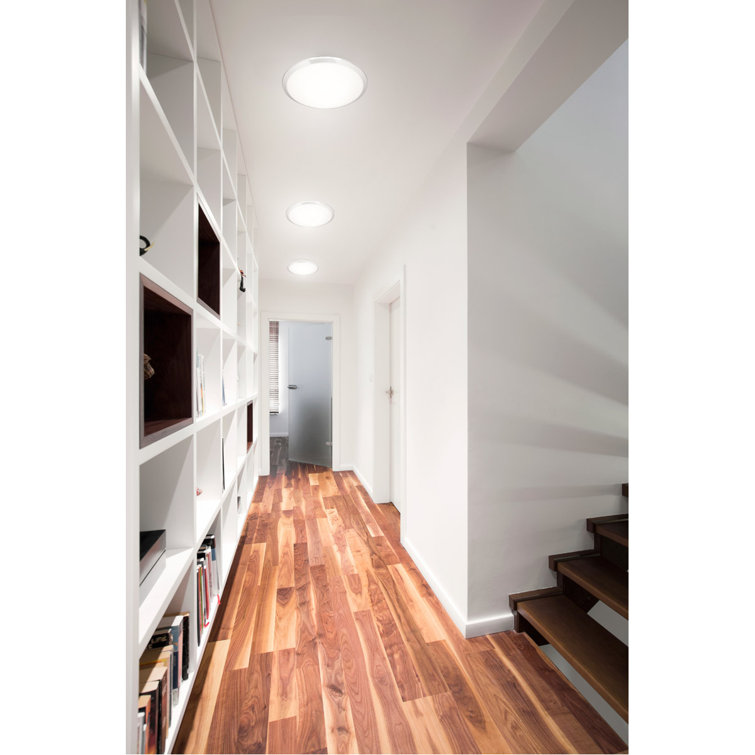 Malta 19W LED Round Flush Mount in Chrome with Opal Glass