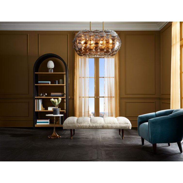 Nebula Brass and Glass 8-Light Oval Chandelier